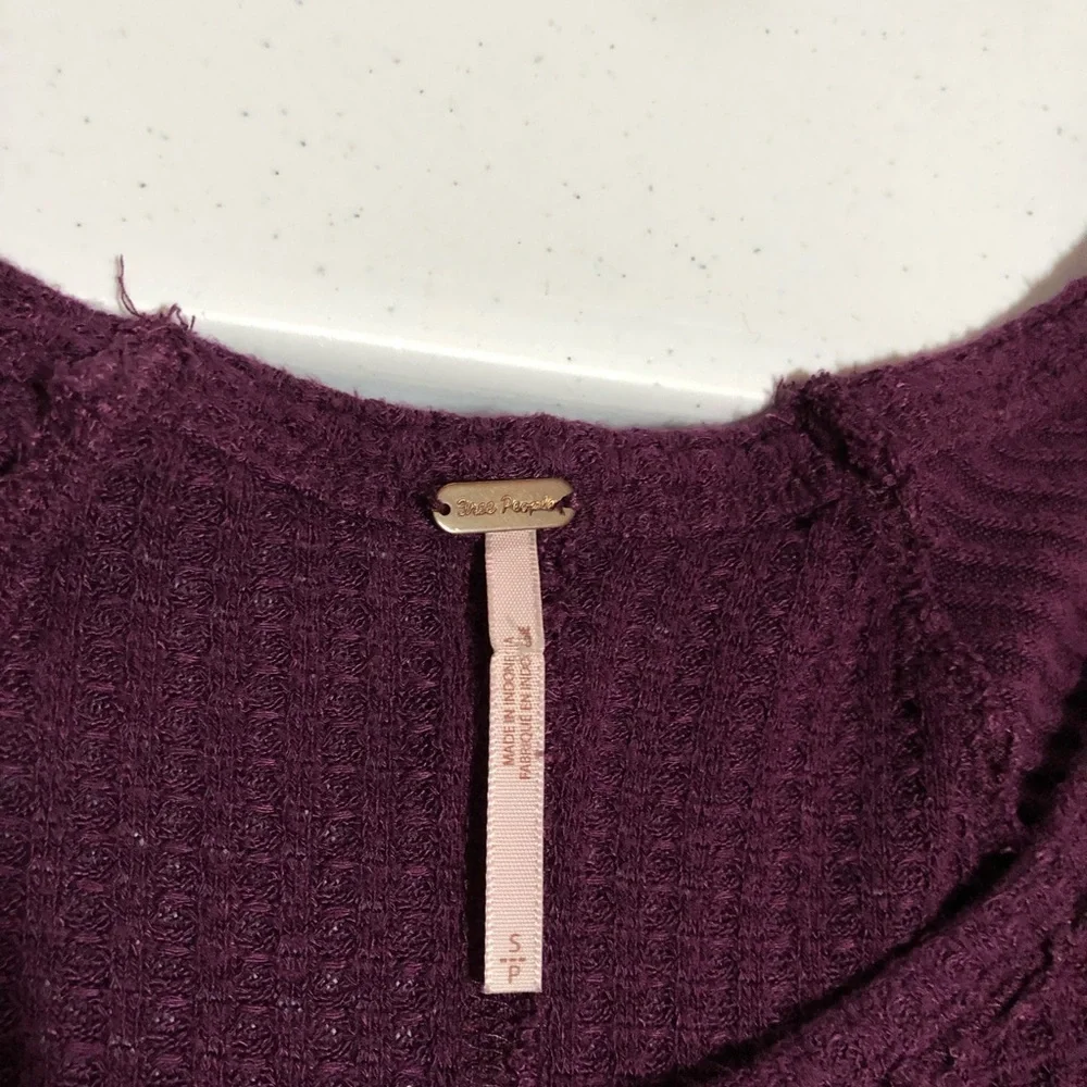 Free People Ventura‎ Thermal High Low Hem Long Sleeve Size Small